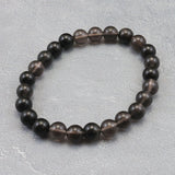 Japanese Natural Obsidian 7.5mm Bead Bracelet 12.8g (ID:11527)