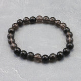 Japanese Natural Obsidian 7.5mm Bead Bracelet 12.8g (ID:11527)