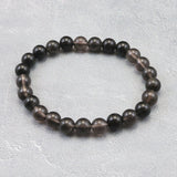 Japanese Natural Obsidian 7.5mm Bead Bracelet 12.8g (ID:11527)