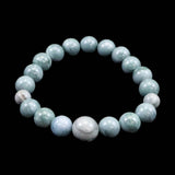 Natural Itoigawa Jadeite Blue 10mm Bead Bracelet 36.1g with Certificate (ID:12114)