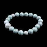 Natural Itoigawa Jadeite Blue 10mm Bead Bracelet 36.1g with Certificate (ID:12114)