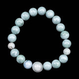Natural Itoigawa Jadeite Blue 10mm Bead Bracelet 36.1g with Certificate (ID:12114)