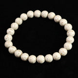 Japanese Natural Cream Himekawa Rhyolite 8mm Bead Bracelet 17.7g (ID:12154)