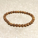 Japanese Natural Ise Cedar Wood 7mm Bead Bracelet 2.9g (ID:12171)