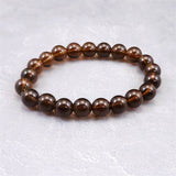 Japanese Natural Smoky Quartz 9mm Bead Bracelet 22.4g (ID:12183)