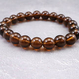 Japanese Natural Smoky Quartz 9mm Bead Bracelet 22.4g (ID:12183)