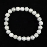 Japanese Natural Omi Rhyolite 8mm Bead Bracelet 17.8g (ID:12663)