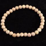 Japanese Natural Cream Himekawa Rhyolite 6mm Bead Bracelet 11.3g (ID:13018)
