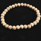 Japanese Natural Cream Himekawa Rhyolite 6mm Bead Bracelet 11.3g (ID:13018)
