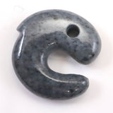 Natural Itoigawa Jadeite Black 30mm Magatama 15.3g with Certificate (ID:13150)