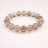 Japanese Natural Pink Included Quartz 11.5mm Bead Bracelet 39.2g (ID:13430)