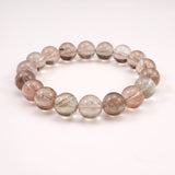 Japanese Natural Pink Included Quartz 11.5mm Bead Bracelet 39.2g (ID:13430)
