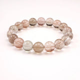 Japanese Natural Pink Included Quartz 11.5mm Bead Bracelet 39.2g (ID:13430)