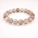 Japanese Natural Pink Included Quartz 11.5mm Bead Bracelet 39.2g (ID:13430)