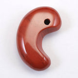 Japanese Natural Akadama Jasper 32mm Magatama 9.8g (ID:13636)