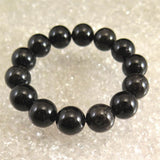 Japanese Natural Black Quartz 草入り Quartz Bead Bracelet 15mm 66.3g with Certificate (ID:13835)