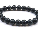 Japanese Natural Dark Blue Kamuikotan Actinolite Schist 10mm Bead Bracelet 30.2g (ID:14256)