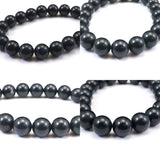 Japanese Natural Dark Blue Kamuikotan Actinolite Schist 10mm Bead Bracelet 30.2g (ID:14256)