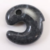 Natural Itoigawa Jadeite Black 30mm Magatama 15.3g with Certificate (ID:15845)
