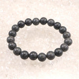 Japanese Natural Mt. Fuji Basalt Lava 10mm Bead Bracelet 28.6g (ID:16081)