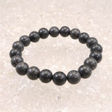 Japanese Natural Mt. Fuji Basalt Lava 10mm Bead Bracelet 28.6g (ID:16081)