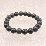 Japanese Natural Mt. Fuji Basalt Lava 10mm Bead Bracelet 28.6g (ID:16081)