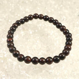 Japanese Natural Vermilion Obsidian Beni Tokachi 6mm Bead Bracelet 8.9g (ID:16613)