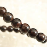 Japanese Natural Vermilion Obsidian Beni Tokachi 6mm Bead Bracelet 8.9g (ID:16613)