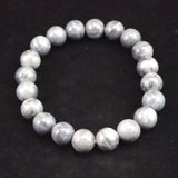 Japanese Natural Dark Gray Churaumi Stone 10mm Bead Bracelet 29.1g (ID:17069)