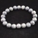 Japanese Natural Dark Gray Churaumi Stone 10mm Bead Bracelet 29.1g (ID:17069)