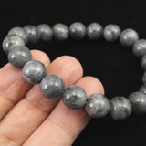 Japanese Natural Dark Gray Churaumi Stone 10mm Bead Bracelet 29.1g (ID:17069)