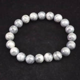 Japanese Natural Dark Gray Churaumi Stone 10mm Bead Bracelet 29.1g (ID:17069)