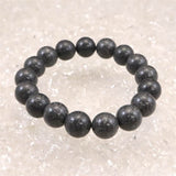 Japanese Natural Mt. Fuji Basalt Lava 12mm Bead Bracelet 44.0g (ID:18112)
