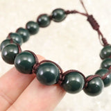 Izumo Jasper 石 Grade SA 紐網 Bead Bracelet 10mm 20.5g with Directory Card (ID:19599)