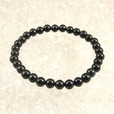 Natural Itoigawa Jadeite Black 6mm Bead Bracelet 11.7g with Certificate (ID:19631)