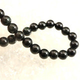 Natural Itoigawa Jadeite Black 6mm Bead Bracelet 11.7g with Certificate (ID:19631)