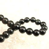 Natural Itoigawa Jadeite Black 6mm Bead Bracelet 11.7g with Certificate (ID:19631)