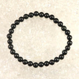 Natural Itoigawa Jadeite Black 6mm Bead Bracelet 11.7g with Certificate (ID:19631)
