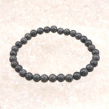Japanese Natural Mt. Fuji Basalt Lava 6mm Bead Bracelet 10.6g (ID:20501)