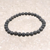 Japanese Natural Mt. Fuji Basalt Lava 6mm Bead Bracelet 10.6g (ID:20501)