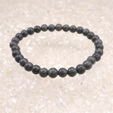 Japanese Natural Mt. Fuji Basalt Lava 6mm Bead Bracelet 10.6g (ID:20501)