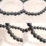 Japanese Natural Mt. Fuji Basalt Lava 6mm Bead Bracelet 10.6g (ID:20501)