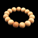 Japanese Natural Izumo Black Pine Wood 15mm Bead Bracelet 19.1g (ID:20686)