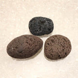 Japanese Natural Mt. Fuji Basalt Lava 58mm Tumbled Stones Set of 3 163g (ID:21175)
