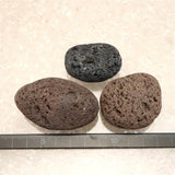 Japanese Natural Mt. Fuji Basalt Lava 58mm Tumbled Stones Set of 3 163g (ID:21175)