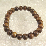 Japanese Natural Jindai Keyaki Zelkova Wood 9mm Bead Bracelet 6.7g (ID:21510)