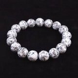 Japanese Natural Angel Snow Lite 12mm Bead Bracelet 42.0g (ID:21790)