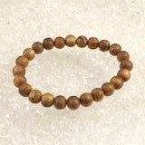 Japanese Natural Ise Cedar Wood 9mm Bead Bracelet 4.2g (ID:22858)