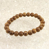 Japanese Natural Ise Cedar Wood 9mm Bead Bracelet 4.2g (ID:22858)