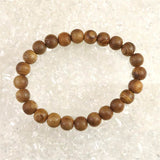 Japanese Natural Ise Cedar Wood 9mm Bead Bracelet 4.2g (ID:22858)